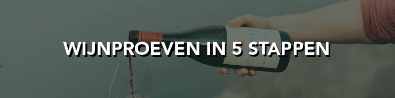 Blogpost Wijnproeven in 5 stappen, fles rode wijn op de achtergrond