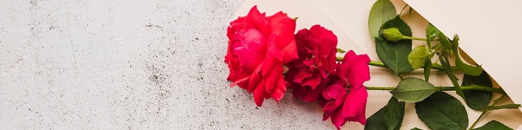 Rozen uit een envelop