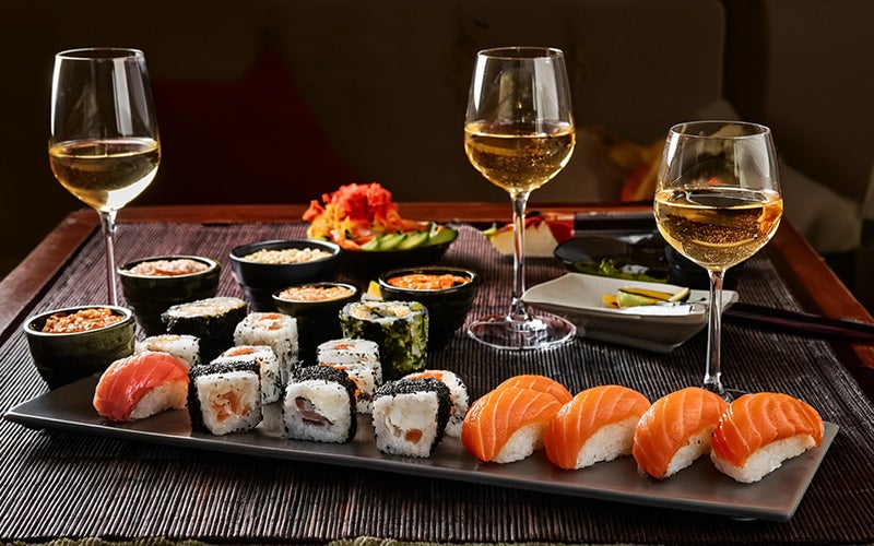 Wijn bij sushi